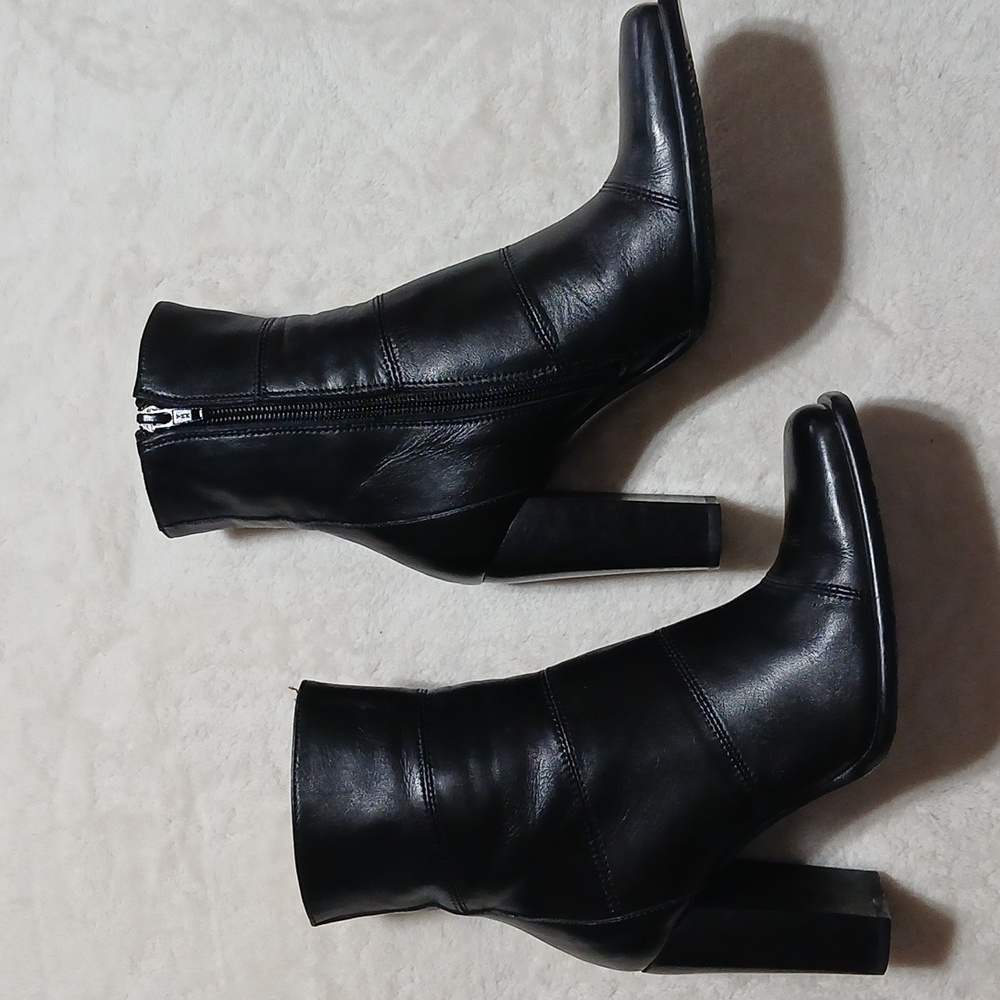 Angela Falconi Squere Toe Leather Boots Size 37